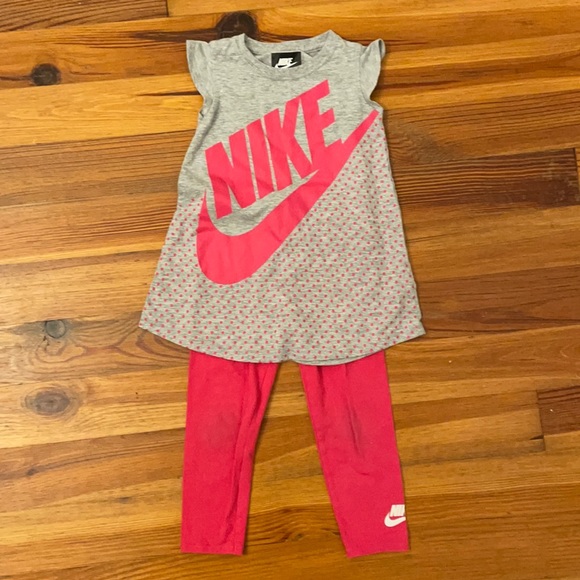 Nike Other - Nike Two Piece  Set Tunic Top Dress and Leggings Pants Size 3T